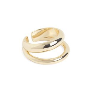 Loren Stewart x Curateur Gold Deux Open Band Ring Size 7 NWT